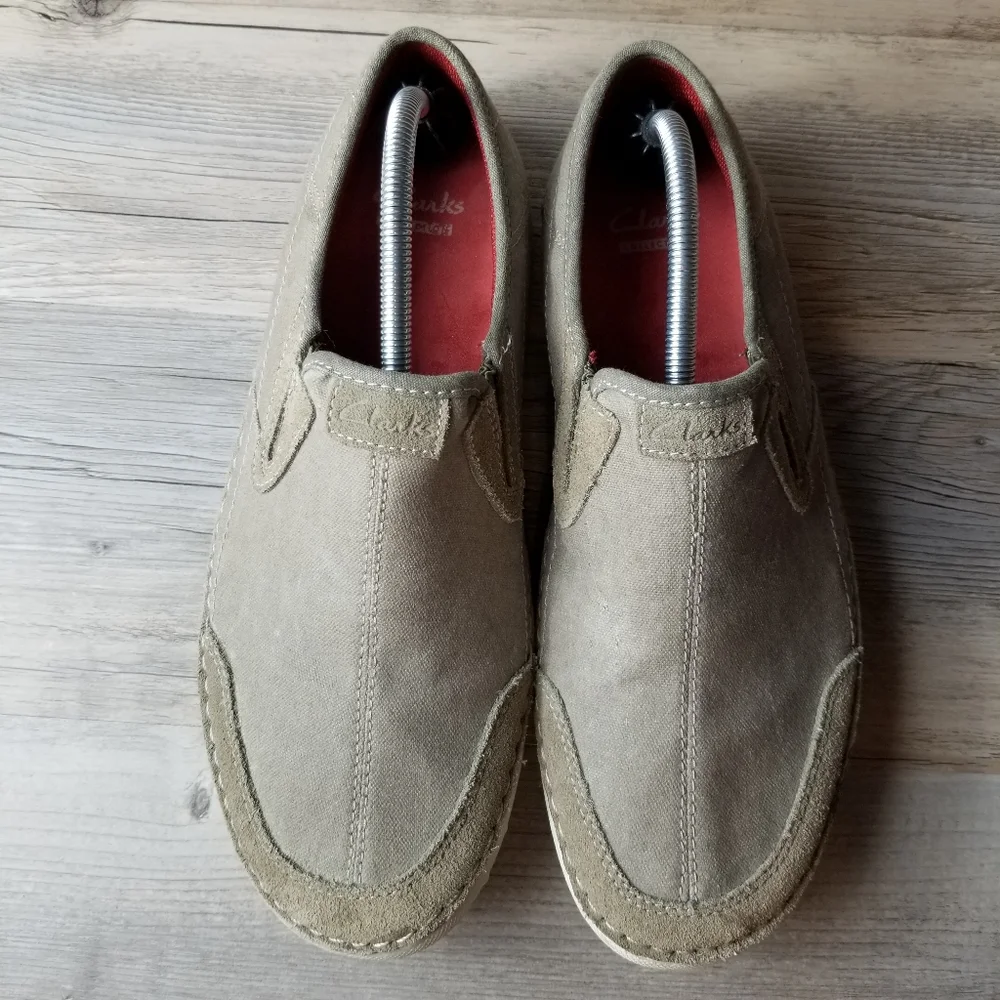 Clarks Collection Canvas Slip On Comfort Deck Boat Beach Loafer Shoes